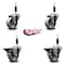 Service Caster 3'' Semi Steel Wheel Swivel 7/8'' Expanding Stem Caster Set 2 Brakes, 4PK SCC-EX20S314-SSS-2-PLB-2-78 - alternate 5
